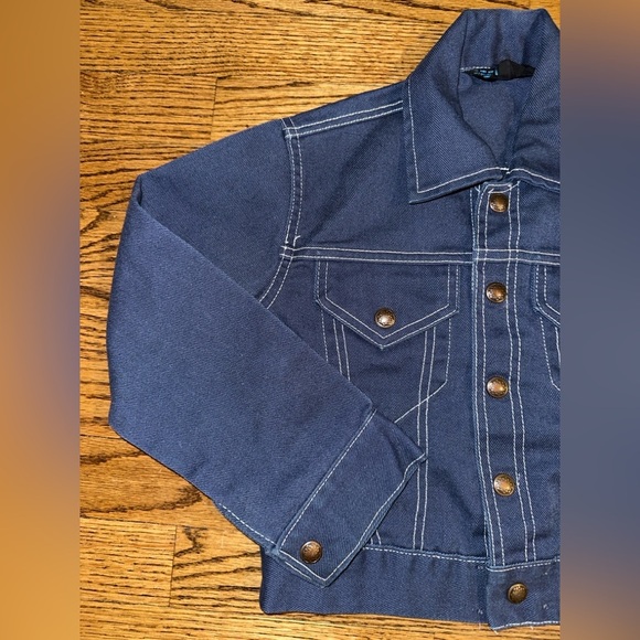 Vintage 70’s Kids Blue Denim Jacket with Back Star Design - Sears Size 8 - Picture 2 of 12